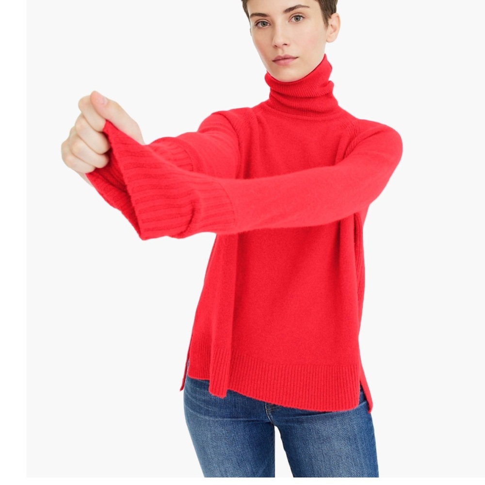 J Crew Turtleneck Sweater with Side Slits in Supersoft Yarn Small